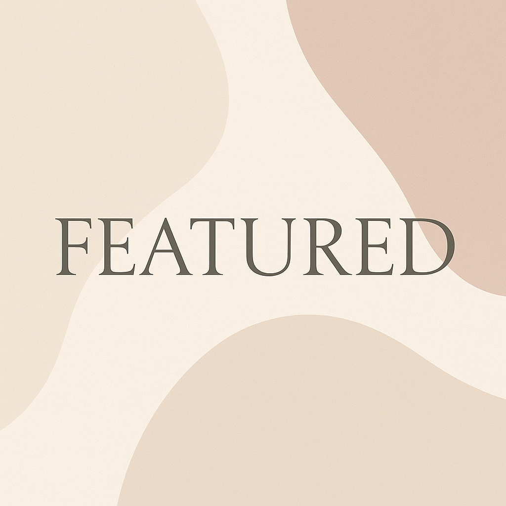 Digital thumbnail for ‘Featured’ category showcasing modern typography and minimalist design in neutral tones.