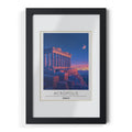Acropolis Greece Framed Travel Poster - Athens Wall Art Print, Ancient Greek Architecture Decor, Parthenon Illustration