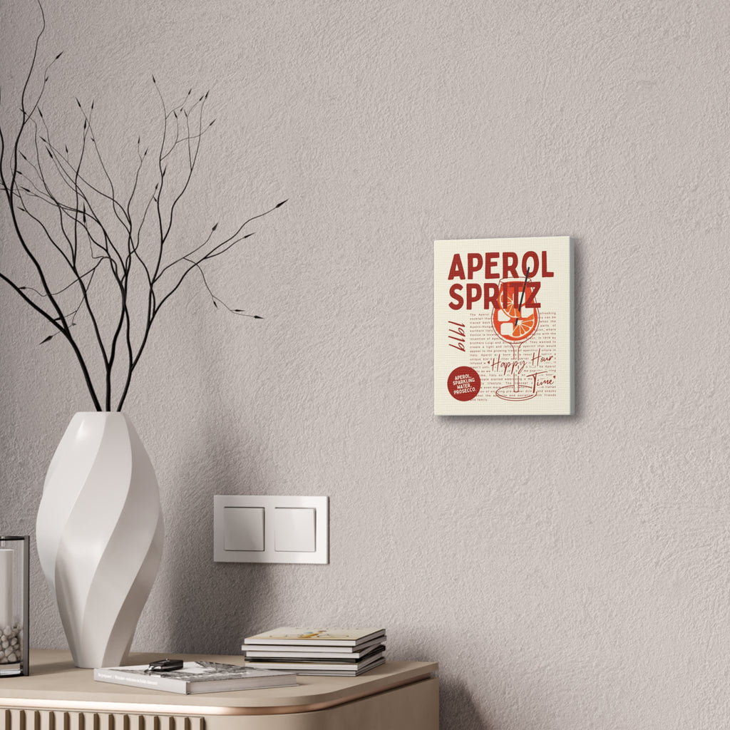 Aperol Spritz Poster Canvas Stretched | Bar Cocktail Wall Art
