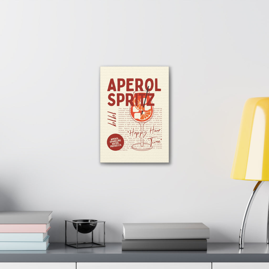 Aperol Spritz Poster Canvas Stretched | Bar Cocktail Wall Art