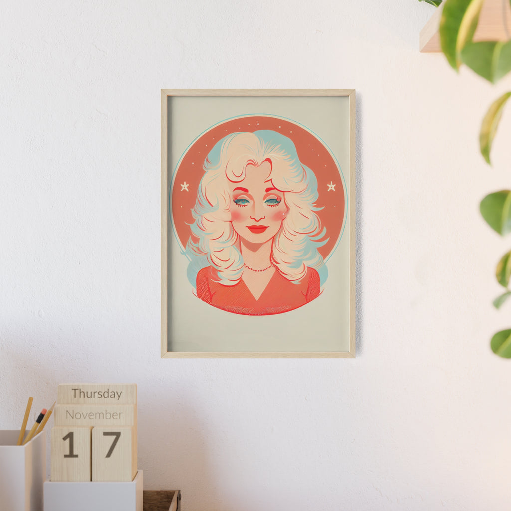 Dolly Parton Print, Retro Wall Decor, Gift for Music Lovers, Home Decoration, Celebrity Poster, Unique Art