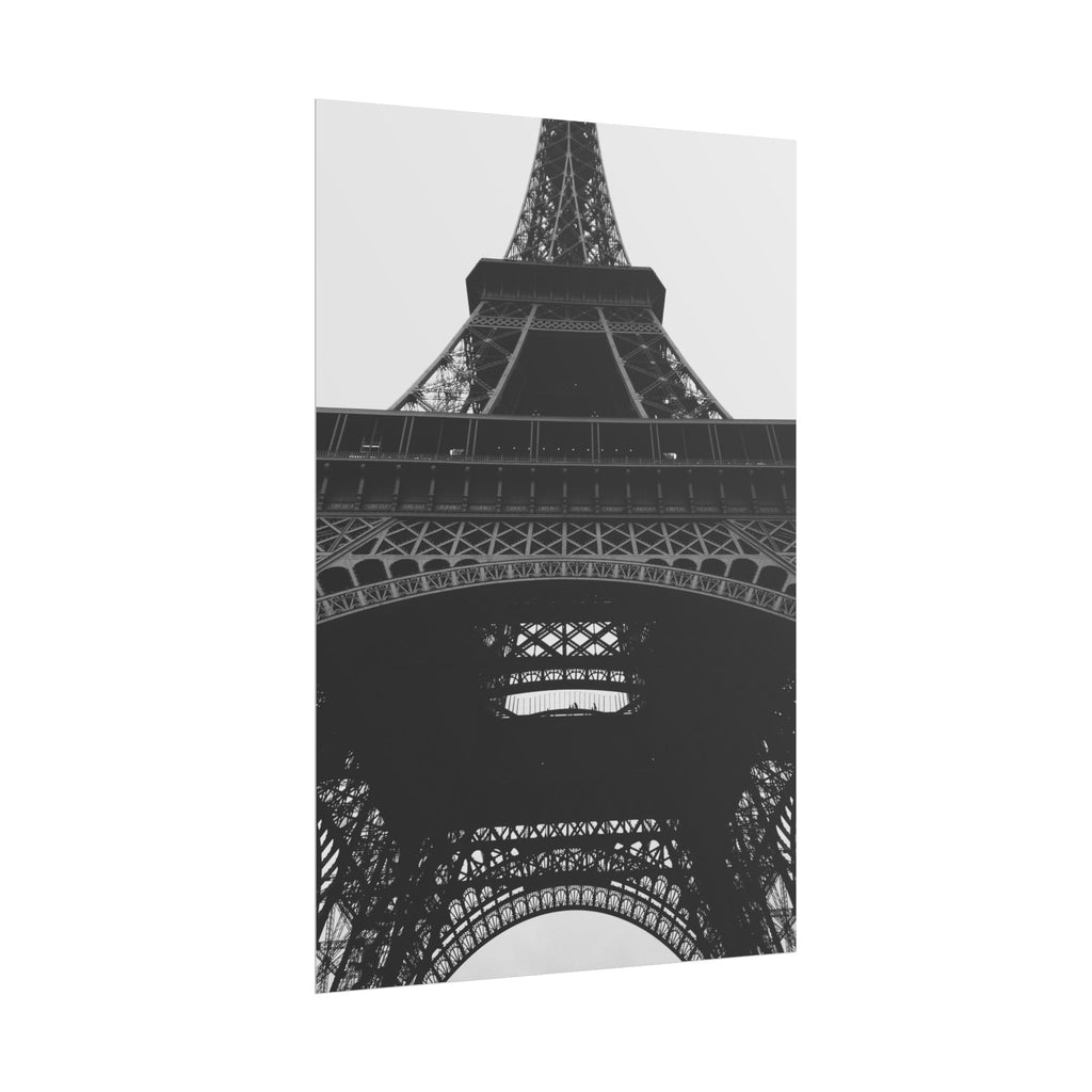 Paris Eiffel Tower Art Poster - Black & White Giclée Print | Modern Architecture Wall Art in Multiple Sizes
