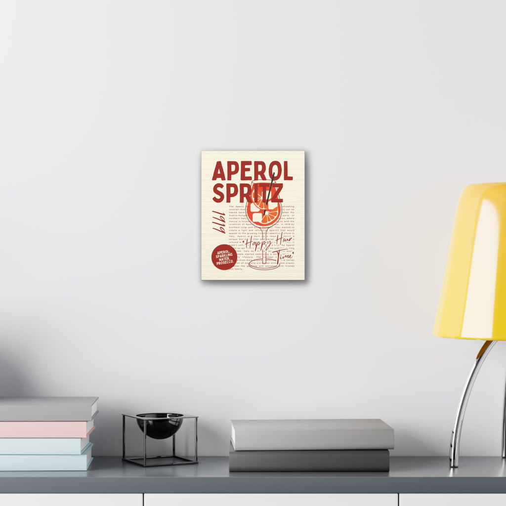 Aperol Spritz Poster Canvas Stretched | Bar Cocktail Wall Art