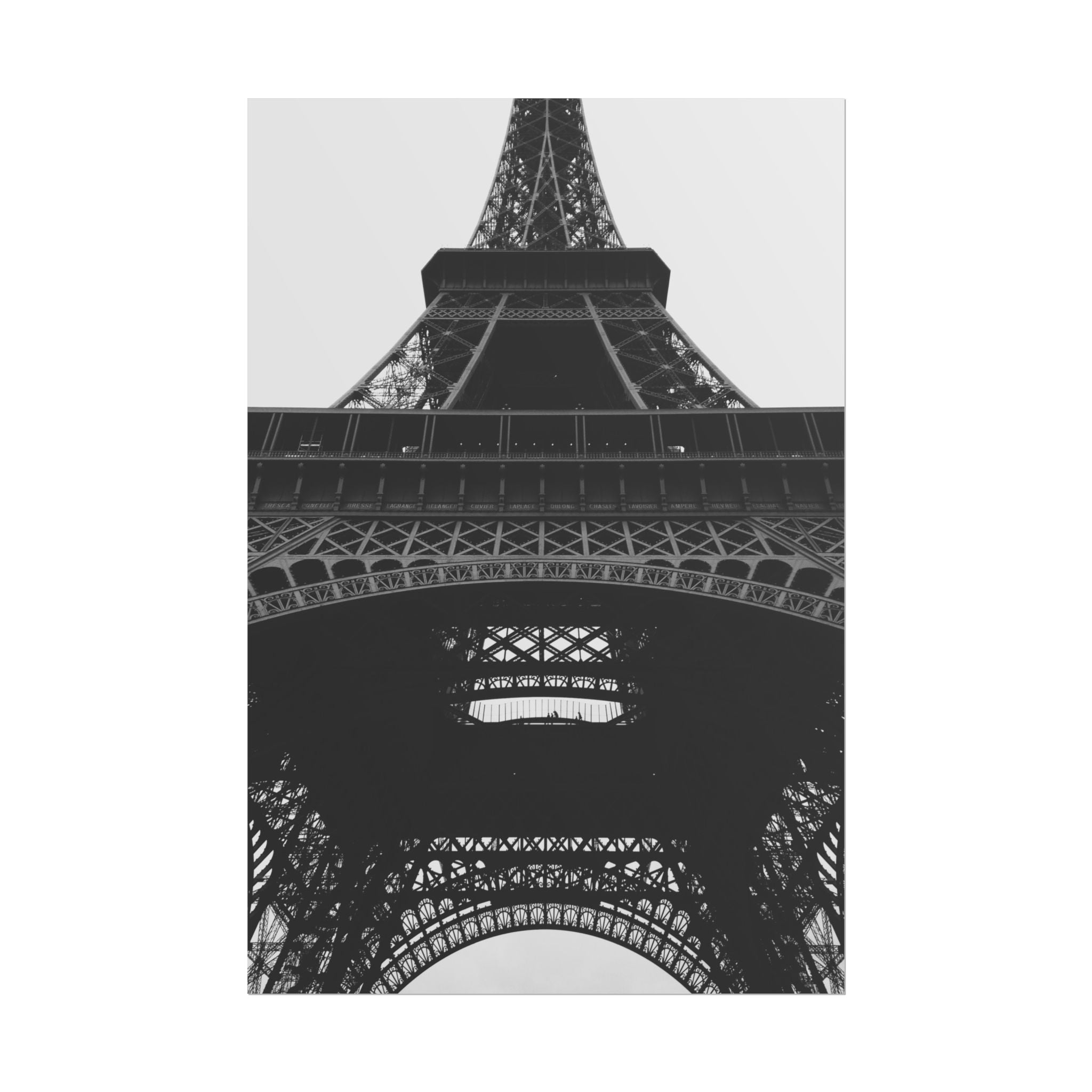 Paris Eiffel Tower Art Poster - Black & White Giclée Print | Modern Architecture Wall Art in Multiple Sizes